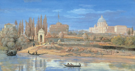 Vista di Castel Sant'Angelo e del Vaticano dai Prati di Castello - Gaspare Vanvitelli - Gaspar van Wittel