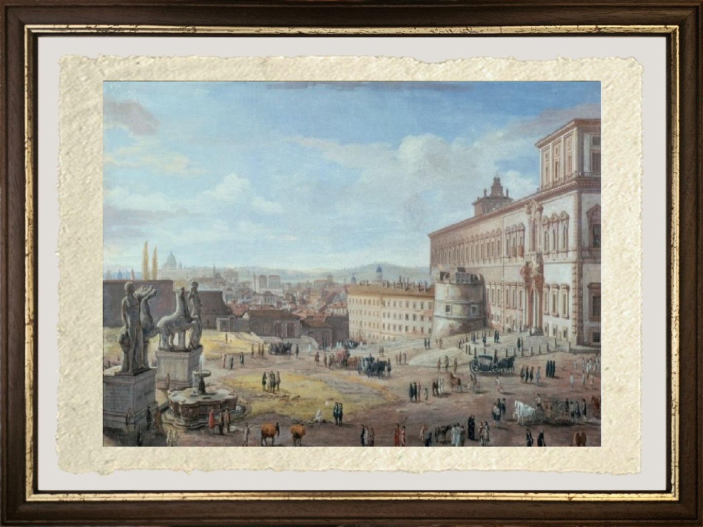 View of Rome with the Quirinale Palace and the square in the foreground - Gaspare Vanvitelli - Gaspar van Wittel