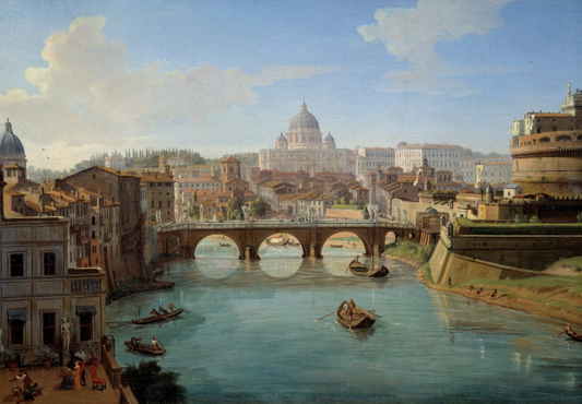 Veduta del Castello di Sant'Angelo a Roma - Gaspar van Wittel