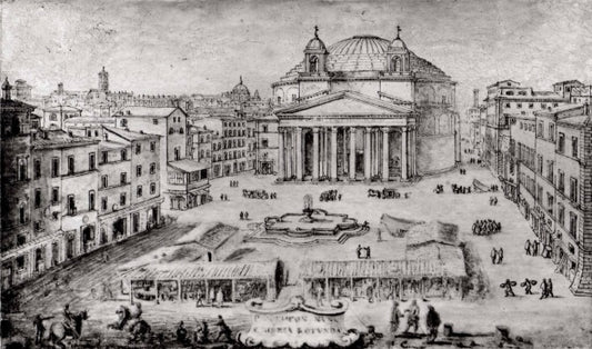 Veduta del Pantheon, Roma, primi anni 1670 - Lievin Cruyl