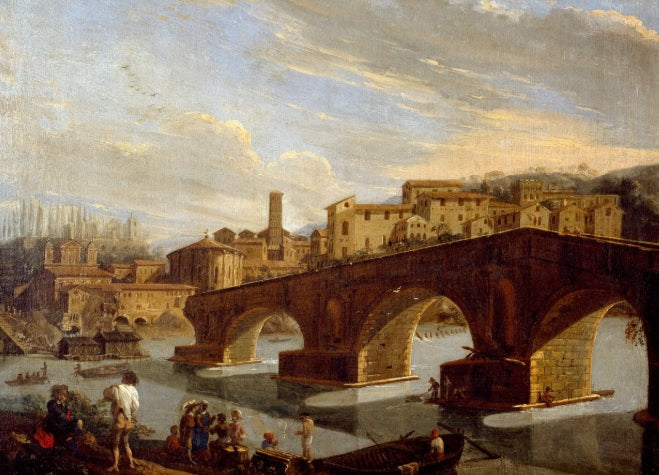 View of the Tiber at the level of the Ponte Rotto in Rome - Gaspare Vanvitelli - Gaspar van Wittel