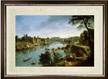 View of the Tiber River in Rome - Gaspare Vanvitelli - Gaspar van Wittel