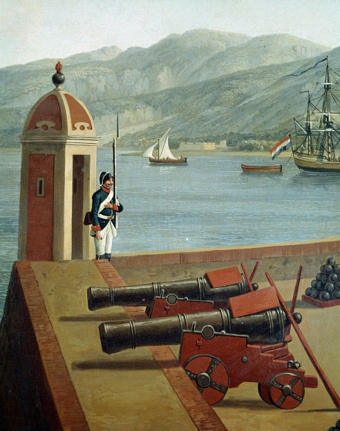 Veduta delle fortificazioni militari del porto di Reggio Calabria (dettaglio) - Jakob-Philipp Hackert