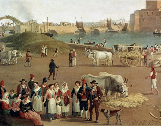 Veduta del porto di Taranto (dettaglio) - Jakob-Philipp Hackert
