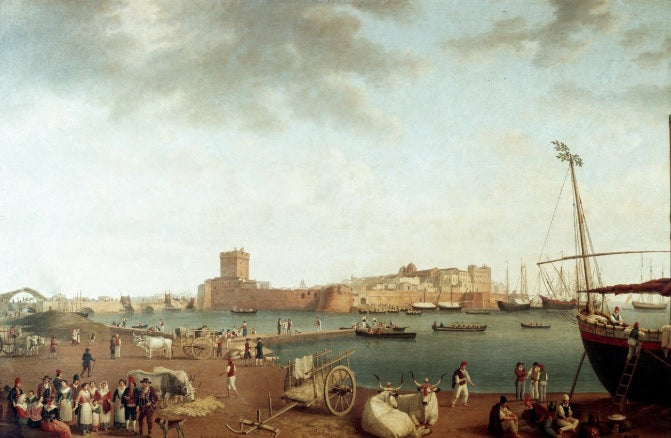 Veduta del porto di Taranto di Philippe Hackert