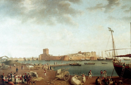 Veduta del porto di Taranto di Philippe Hackert