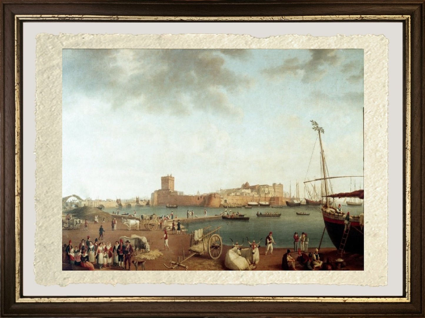 Veduta del porto di Taranto di Philippe Hackert