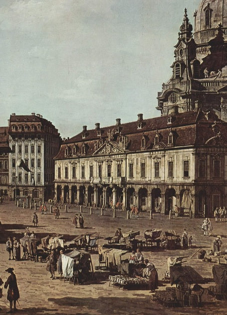 Veduta di Dresda, Il Neumarkt dalla Moritzstraße - Bernardo Bellotto