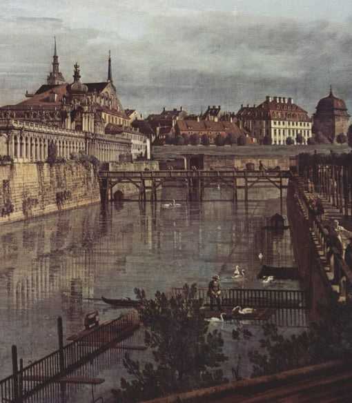 Veduta di Dresda, Il vecchio fossato dello Zwinger - Bernardo Bellotto
