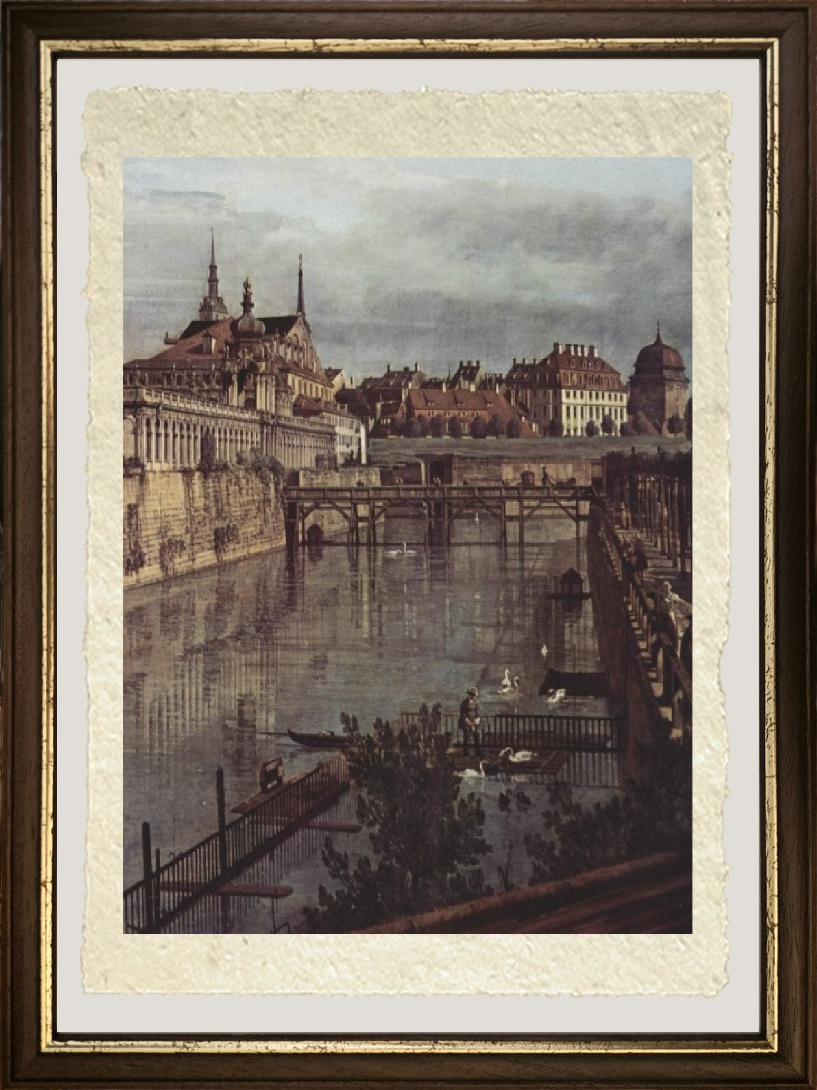 Veduta di Dresda, Il vecchio fossato dello Zwinger - Bernardo Bellotto