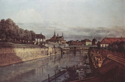 Veduta di Dresda, Il vecchio Fossato dello Zwinger - Bernardo Bellotto