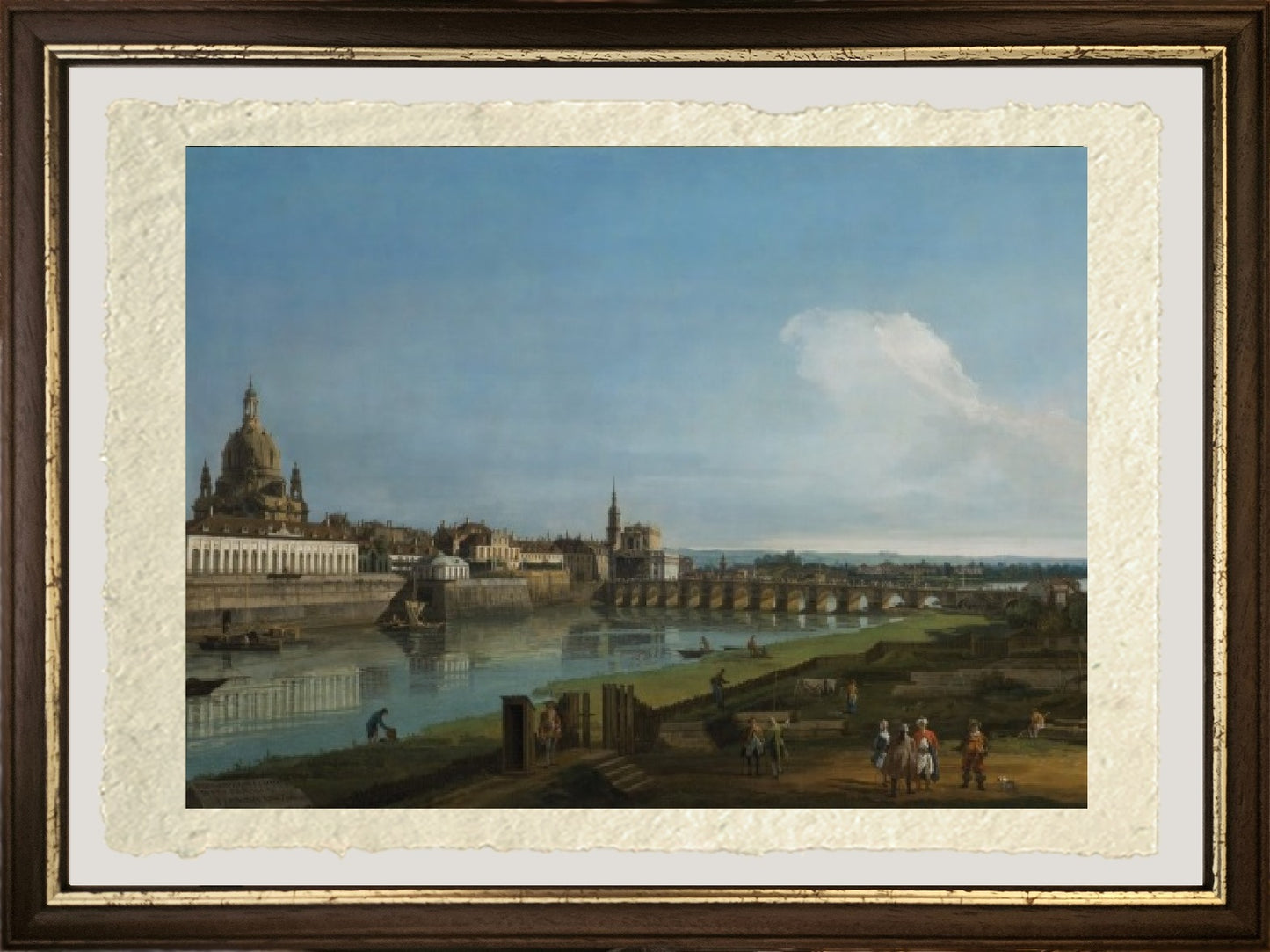 Veduta di Dresda con la Frauenkirche a sinistra - Bernardo Bellotto