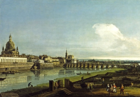 View of Dresden with the Frauenkirche on the left - Bernardo Bellotto