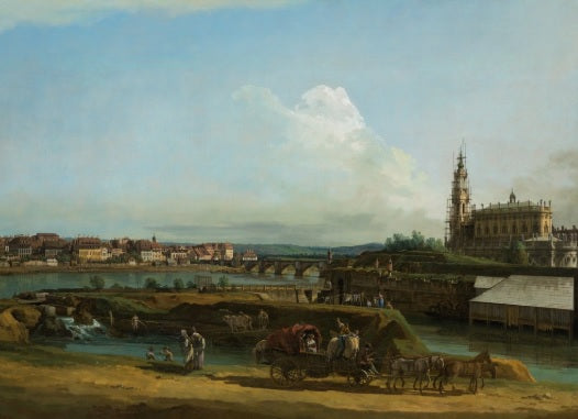 Veduta di Dresda con la Hofkirche a destra - Bernardo Bellotto