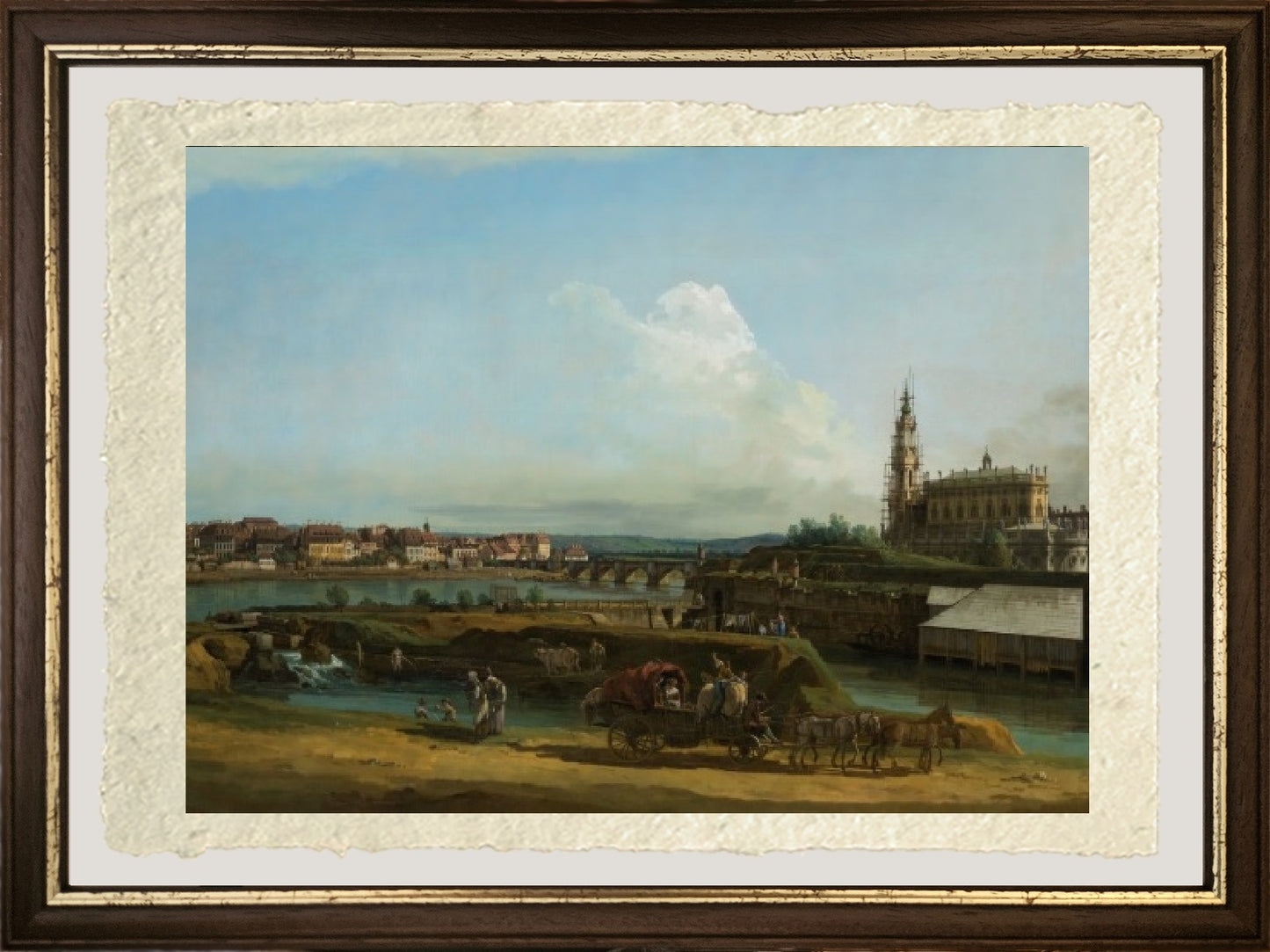 Veduta di Dresda con la Hofkirche a destra - Bernardo Bellotto