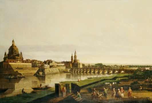 View of Dresden from the right bank of the Elbe River above the Augustusbrucke - Bernardo Bellotto