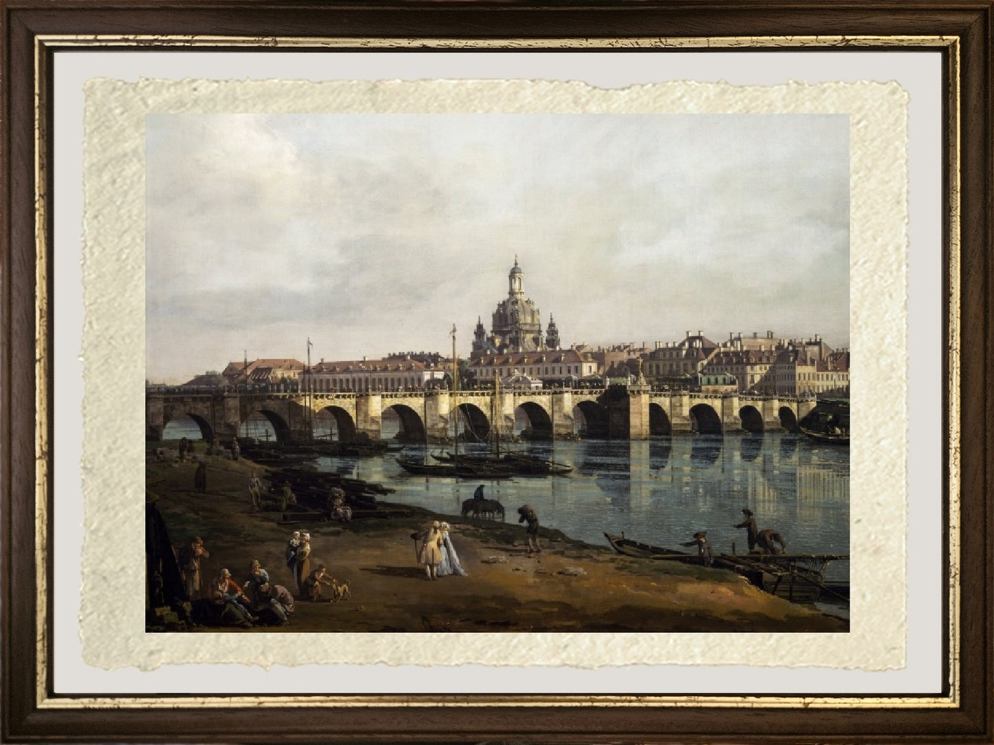 Veduta di Dresda dalla riva destra dell'Elba a monte del ponte di Augusto, 1750 - Bernardo Bellotto