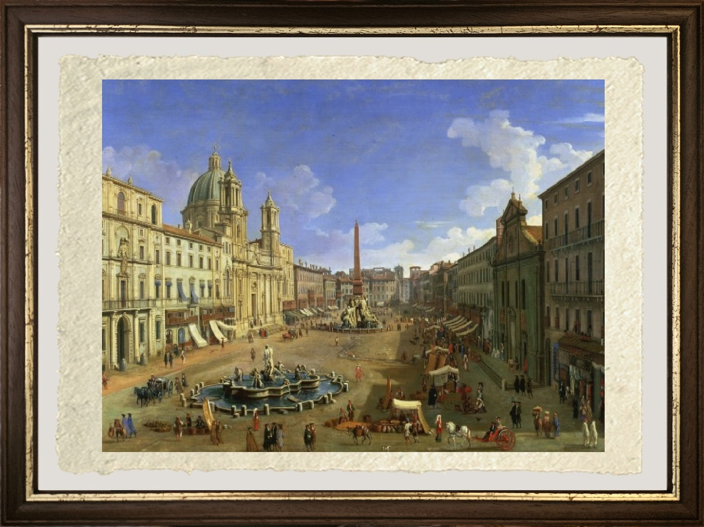 Rome seen from the Tiber looking south with Castel Sant'Angelo and St. Peter's Basilica in the distance - Gaspare Vanvitelli - Gaspar van Wittel