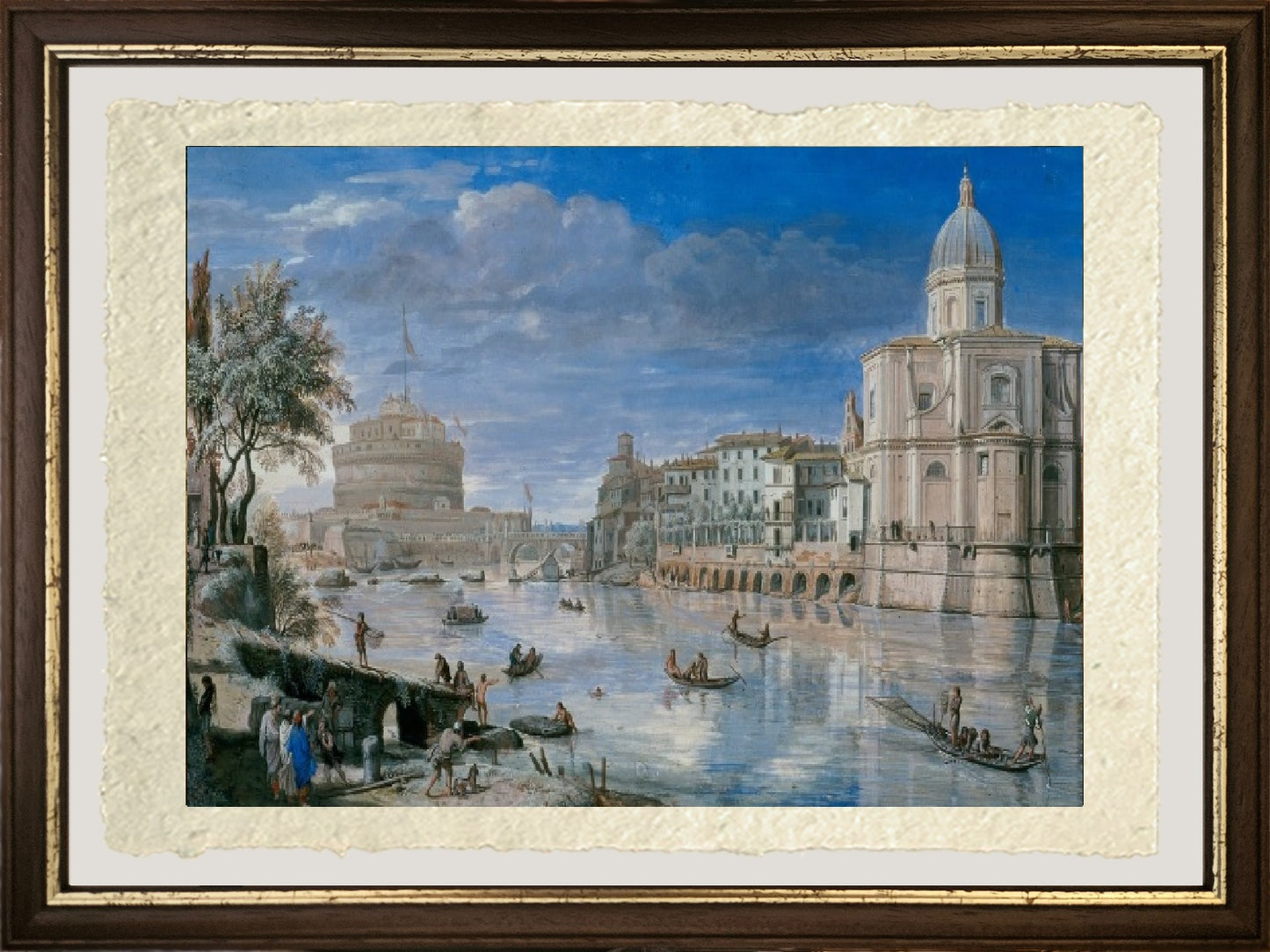 Veduta di Roma con Castel Sant'Angelo - Gaspare Vanvitelli - Gaspar van Wittel
