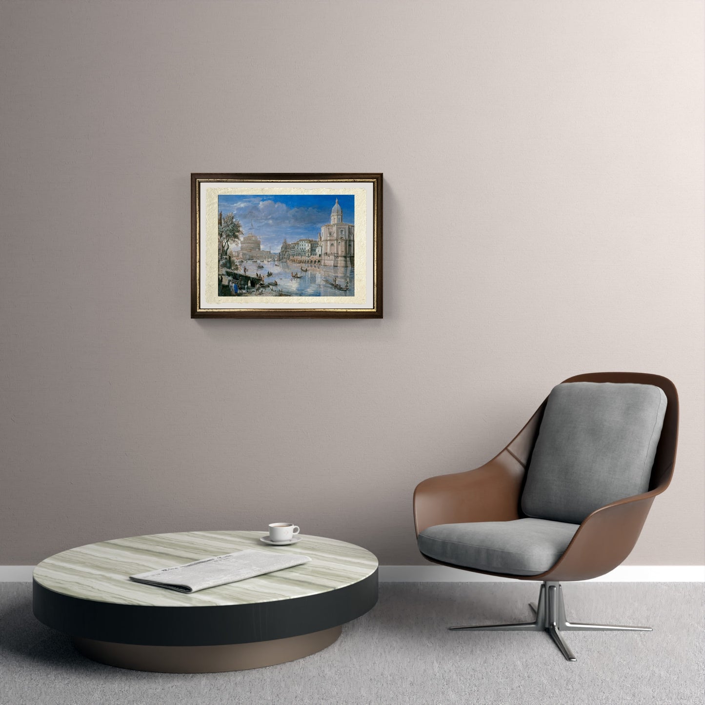 Veduta di Roma con Castel Sant'Angelo - Gaspare Vanvitelli - Gaspar van Wittel