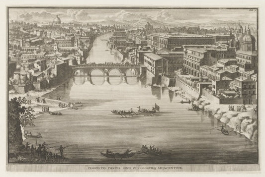 View of Rome with St. Peter's and Castel Sant' Angelo in the Distance, 1685 - Gaspare Vanvitelli - Gaspar van Wittel