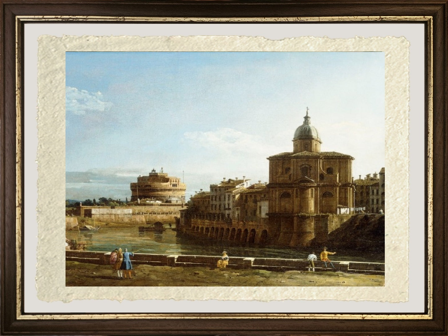 View of Rome along the Tiber, with the Church of San Giovanni dei Fiorentini - Bernardo Bellotto