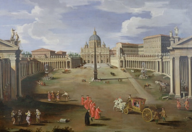 View of St. Peter's in Rome - Gaspare Vanvitelli - Gaspar van Wittel