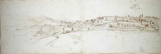 View of Urbino from the Hill of San Donato - Gaspare Vanvitelli - Gaspar van Wittel