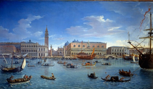 View of Venice, the pier, the square and the Doge's Palace, from the island of San Giorgio - Gaspare Vanvitelli - Gaspar van Wittel