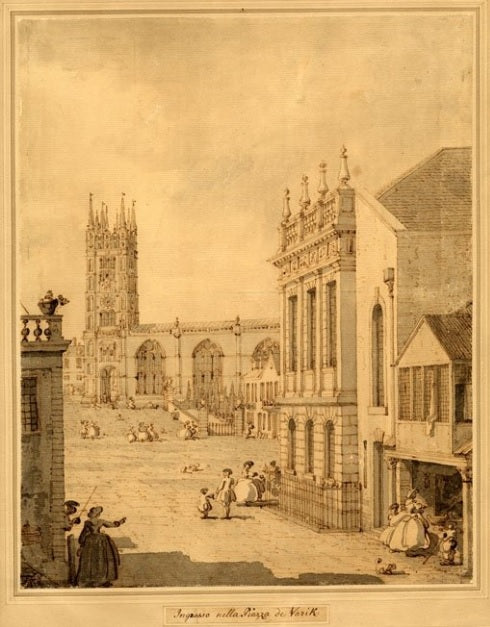 Veduta di Warwick con la chiesa di Santa Maria - Giovanni Antonio Canal detto Canaletto