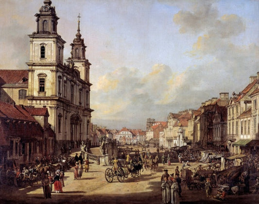 Veduta di via Krakowskie da via Nowyswiat a Varsavia nel 1778 - Bernardo Bellotto