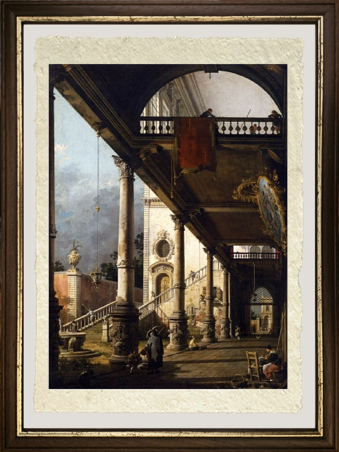 Veduta prospettica con portico - Giovanni Antonio Canal detto Canaletto