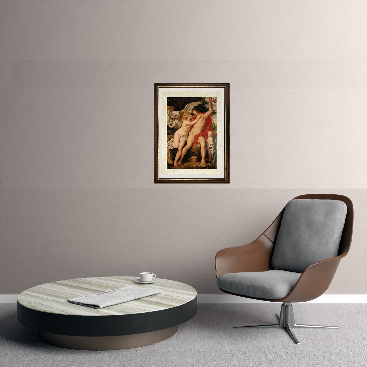 Venere ed Adone - Peter Paul Rubens su pregiata carta Amalfi