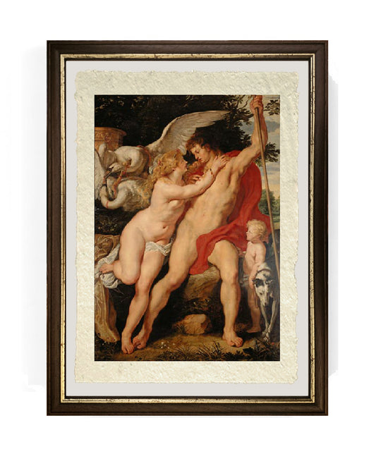 Venere ed Adone - Peter Paul Rubens su pregiata carta Amalfi