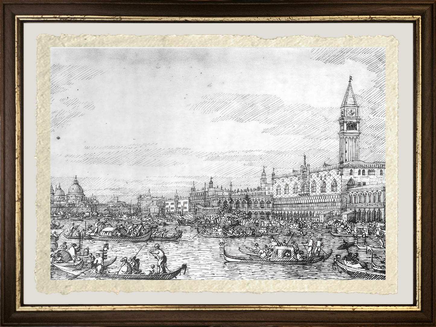 Dettaglio di Venezia di Giovanni Antonio Canal detto Canaletto su carta Amalfi