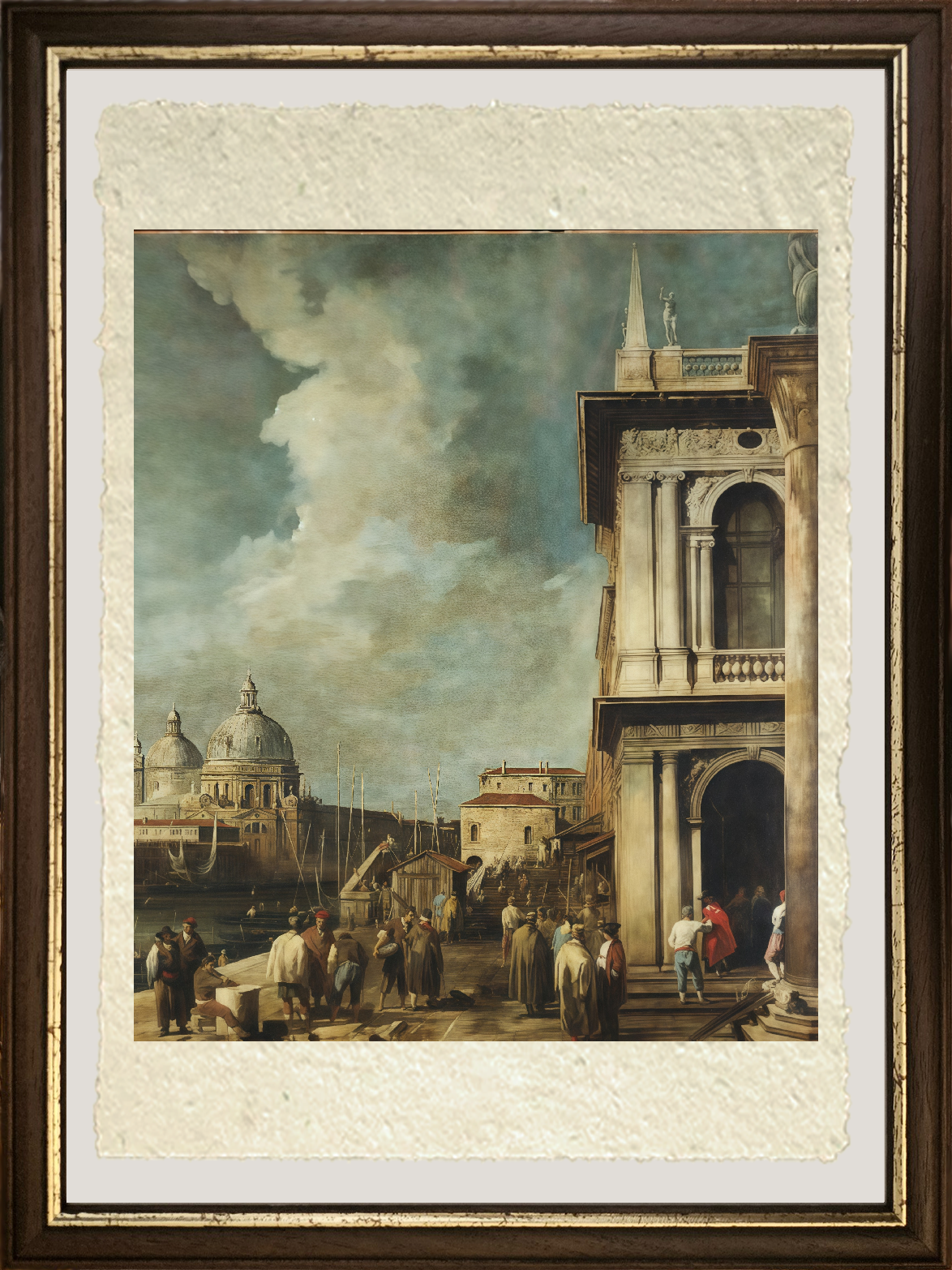 Dettaglio di Venezia, dalla Piazzetta di Giovanni Antonio Canal detto Canaletto su carta Amalfi