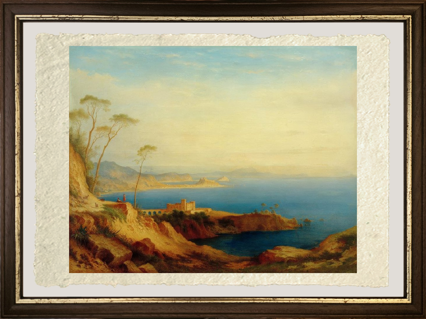 Dettaglio di Vista sul Golfo di Napoli di Carl Morgenstern su carta Amalfi