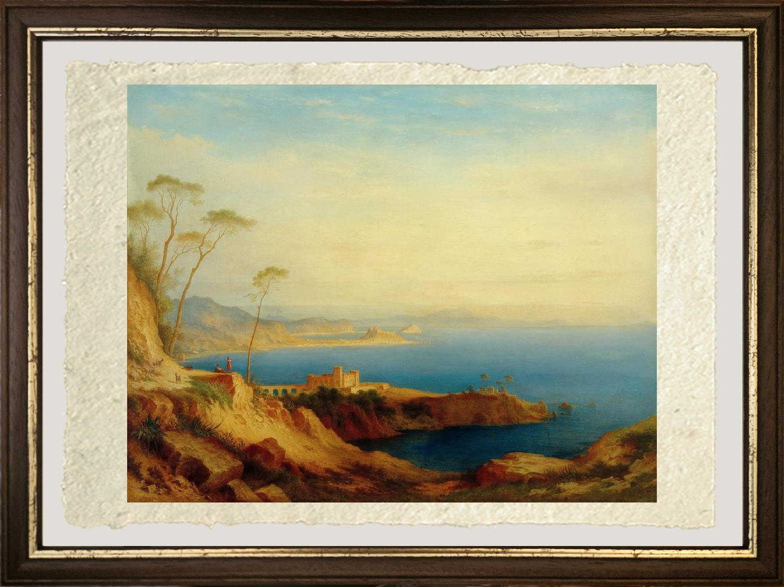 Dettaglio di Vista sul Golfo di Napoli di Carl Morgenstern su carta Amalfi