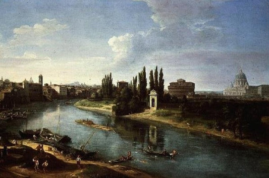 Vista del fiume Tevere a Roma, da nord - Gaspare Vanvitelli - Gaspar van Wittel