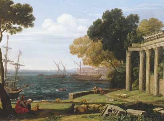 Vista del mare, porto e anfiteatro di Pola - Jan Frans van Bloemen