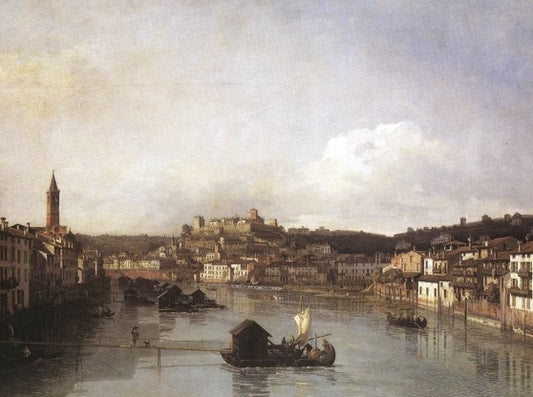 Vista di Verona e del fiume Adige dal Ponte Nuovo - Bernardo Bellotto
