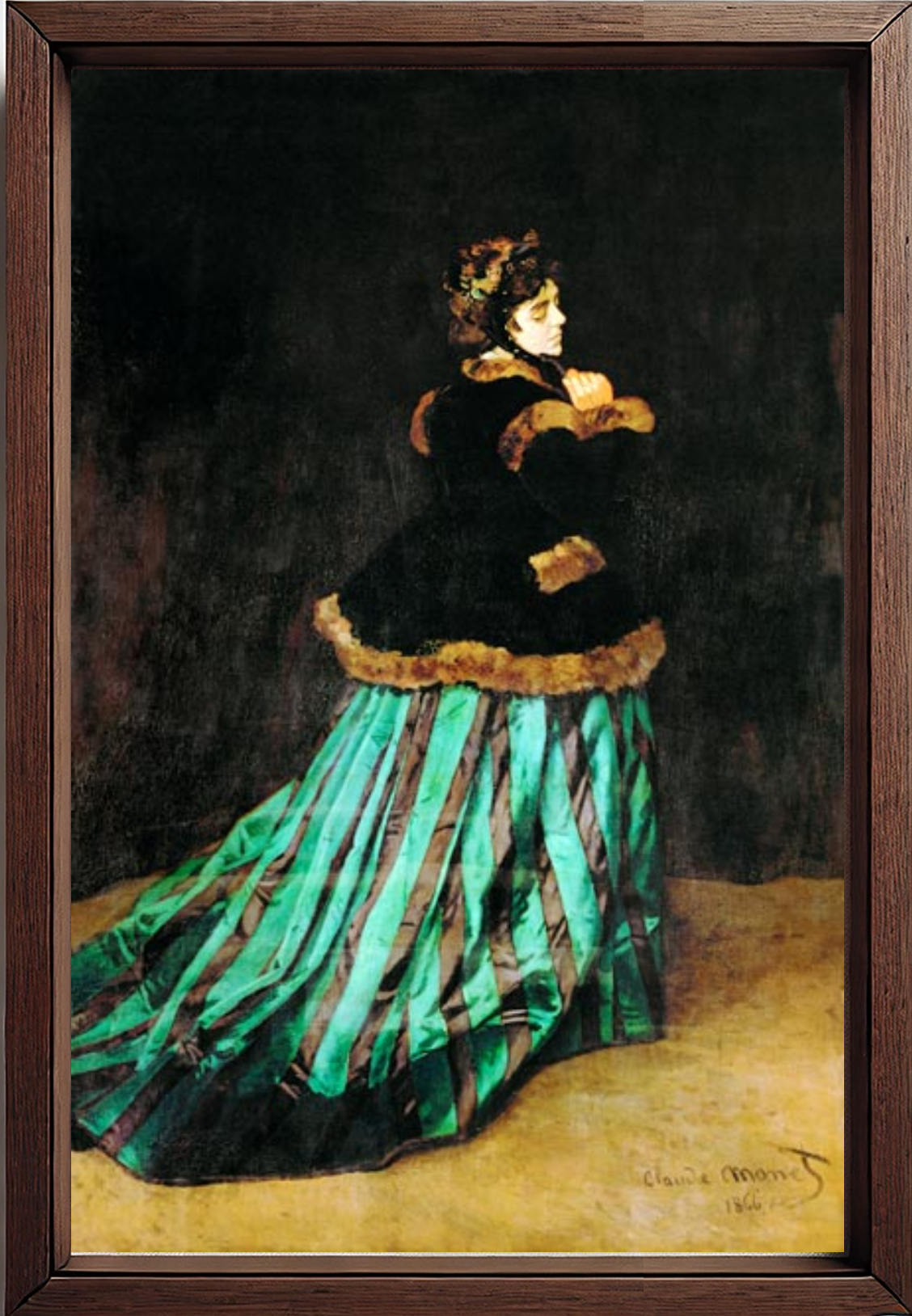 Camille in abito verde, quadro di Claude Monet