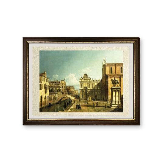 Il Campo Santi Giovanni e Paolo, Venezia - Canaletto, riproduzione incorniciata
