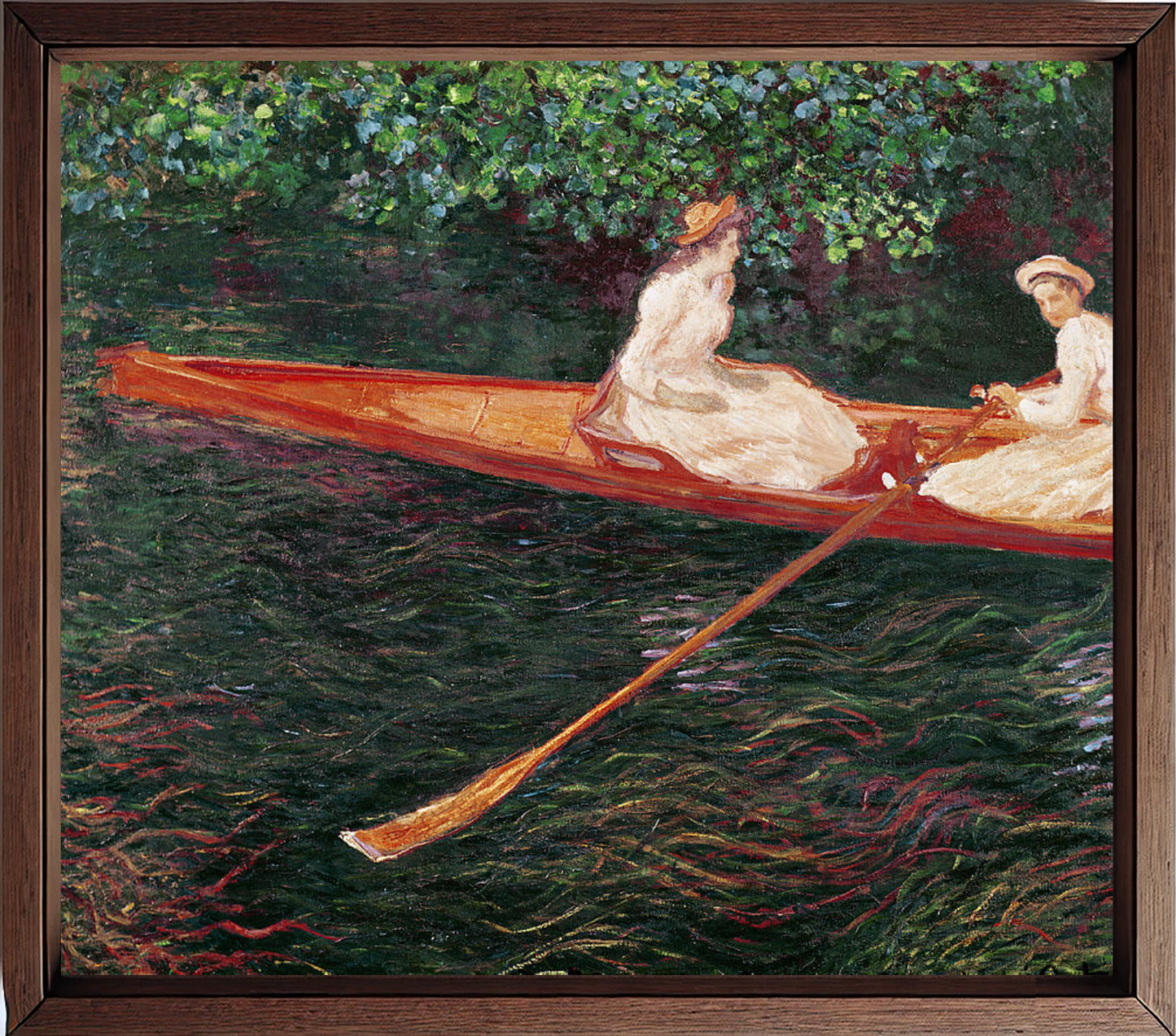 Canoe on the Epte, painting by Claude Monet