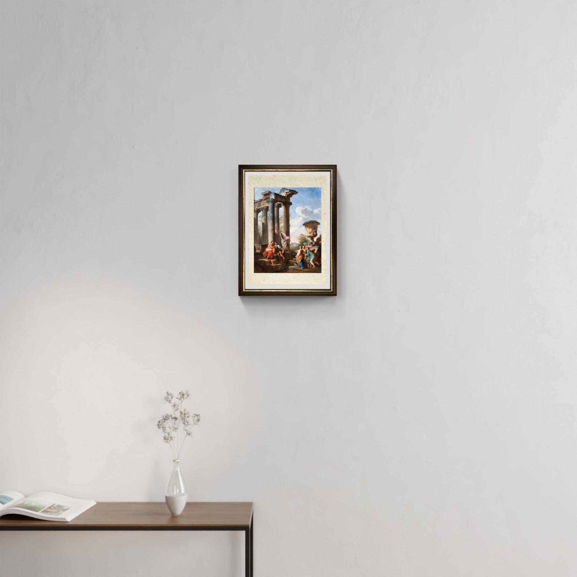 Capriccio con predica di un santo, tempio la Piramide di Cestio di Pannini nello studio