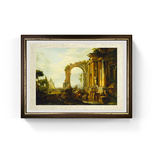 Un capriccio di rovine classiche con la piramide di Cestio di Pannini