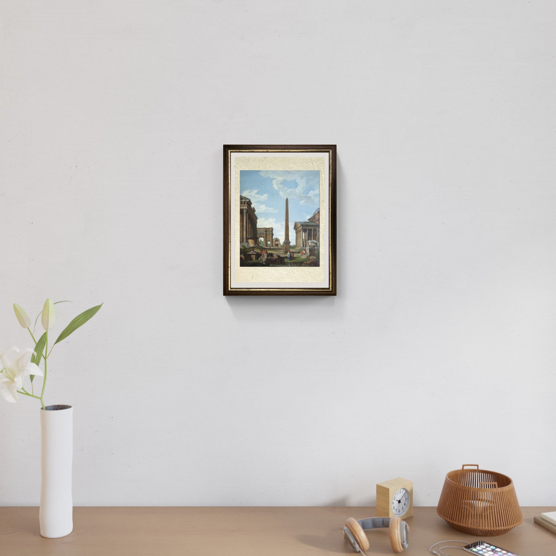 Un capriccio con rovine romane e una scena della vita di Belisario di Pannini in ingresso