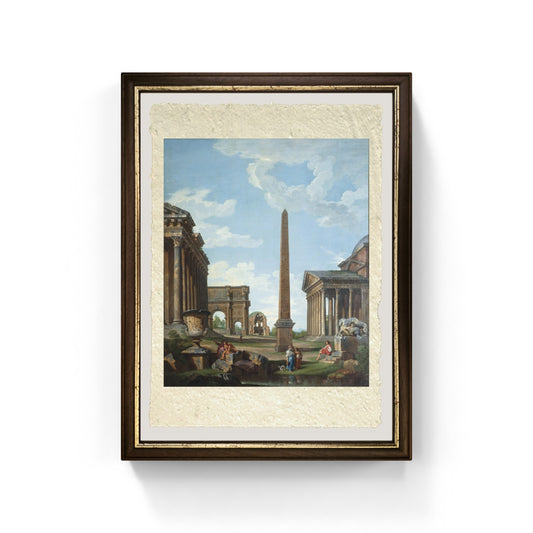 Un capriccio con rovine romane e una scena della vita di Belisario di Pannini