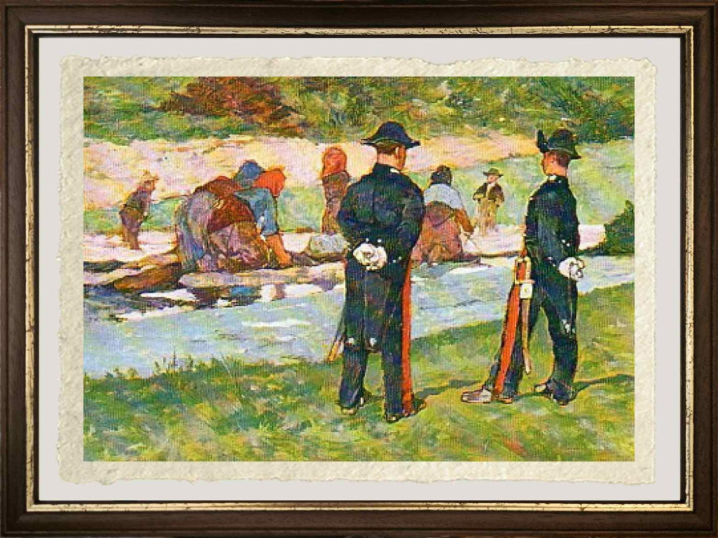 Carabinieri and Washerwomen by Giovanni Fattori