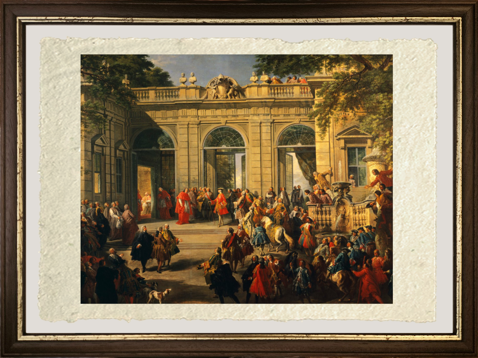 Carlo III di Spagna visita Papa Benedetto XIV a Palazzo del Quirinale di Pannini con cornice